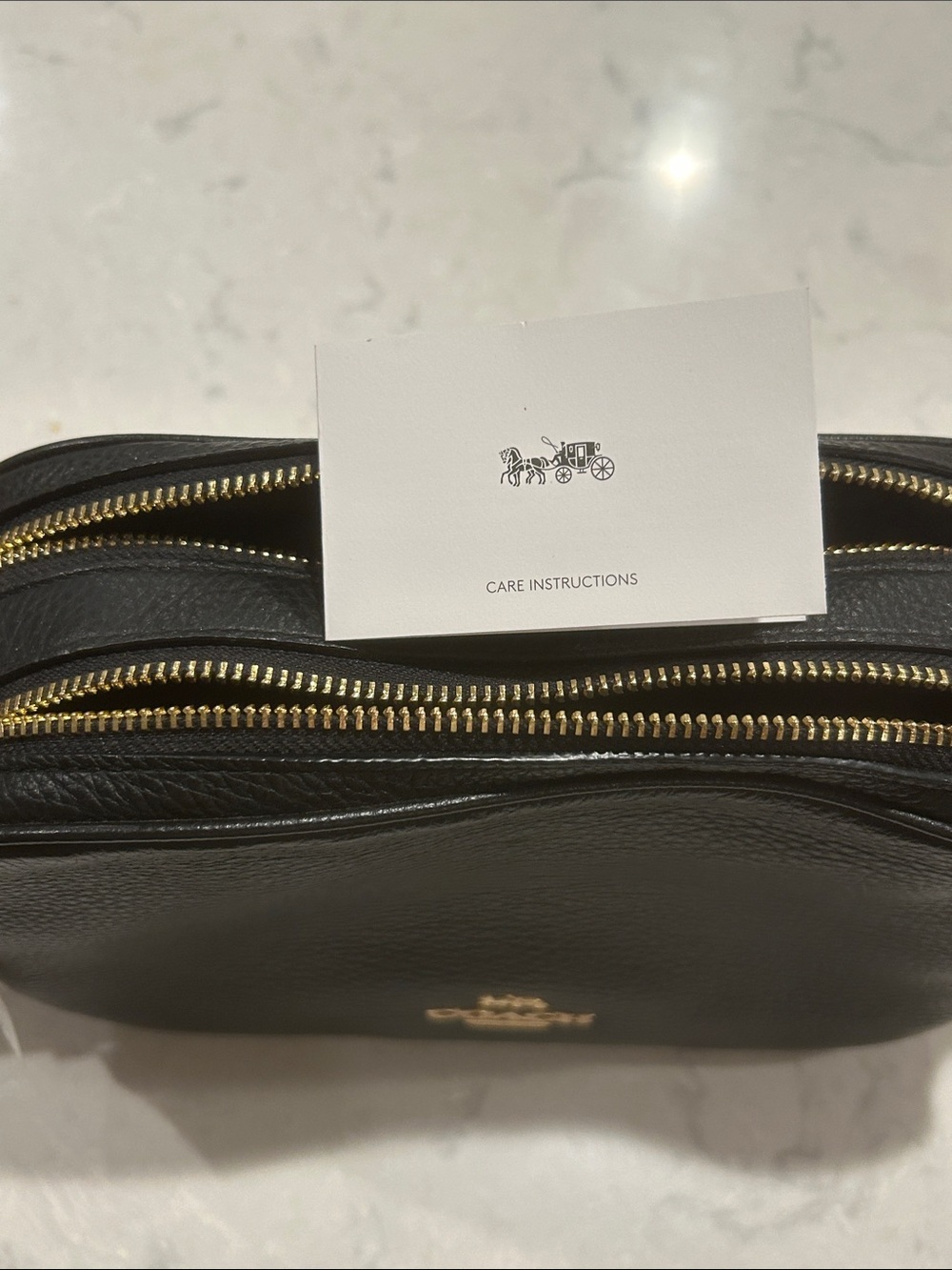 Coach Black Pebbled Leather Crossbody with Gold-Tone Hardware NWT - Picture 5 of 10